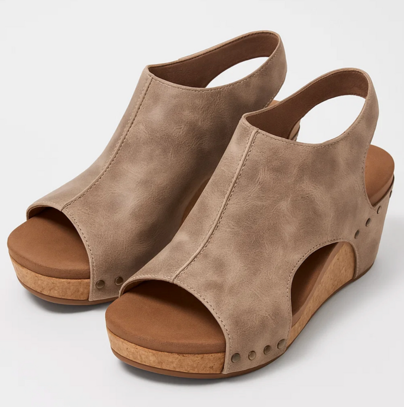 Sleehak sandalen met kurkzool