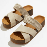 Sandalen gevlochten motief