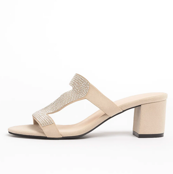 Glitter blok hak sandalen